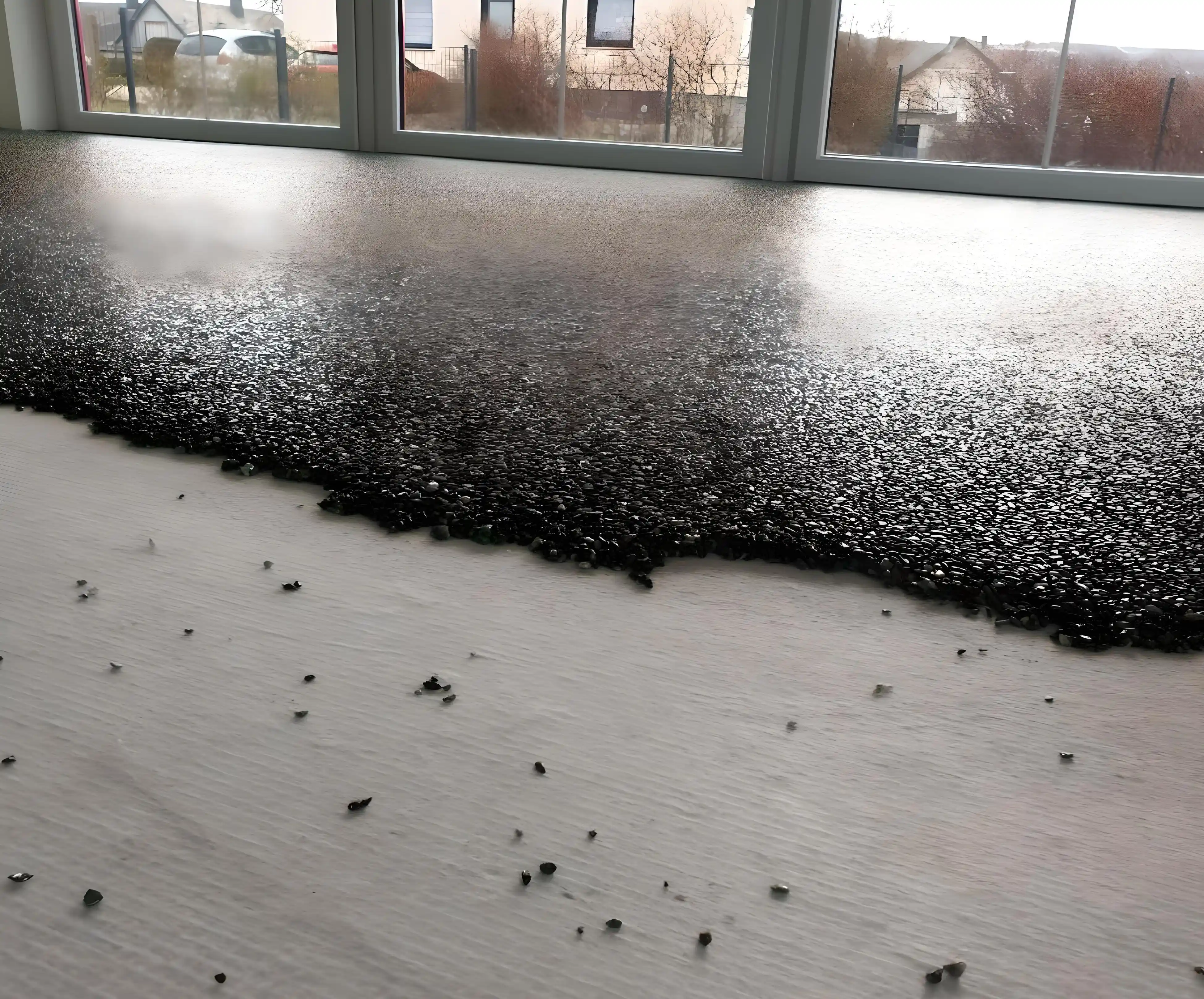 Steinteppich bei der Verlegung